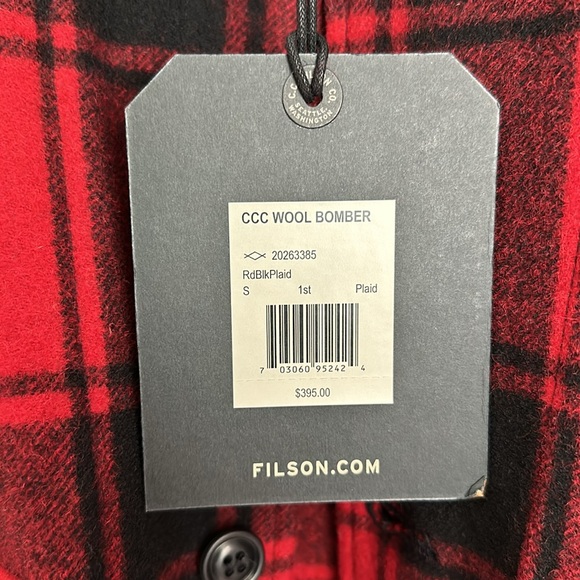 Filson Wool Bomber in Red and Black Plaid - Picture 7 of 9
